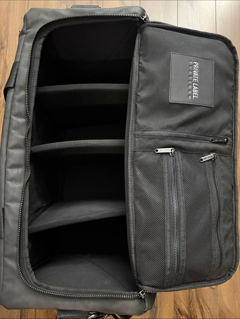 Private Label Platinum Black Men's Duffel Bag with Removable Strap